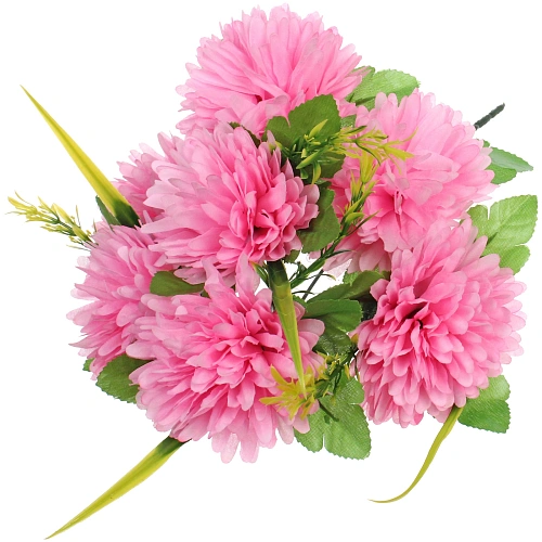 Искусственные цветы "Цветочная мелодия" Хризантемы 40см 7 цветков розовые