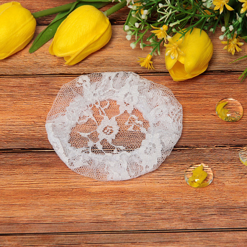 Сетка на пучок Ballet style - Ажурная, цвет белый, d-10см_4