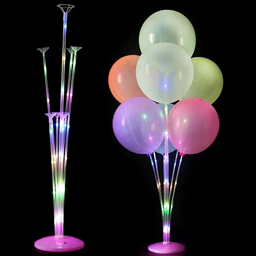 Подставка для шаров светящаяся "Праздник" (основа, 7 палочек с держателями)