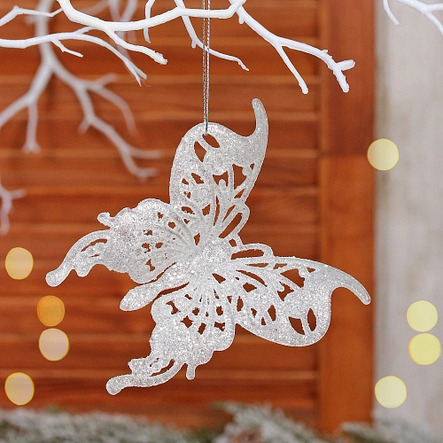 Подвеска "Бабочка" 11*9 см, Белый