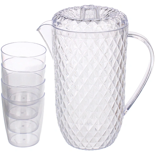 Кувшин пластиковый 17л Ледяная свежесть в наборе с 4-мя стаканами 250мл_3