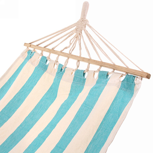 Гамак 20080см Райское наслаждение хб с деревянной перекладиной,цвет зеленыйбелый _7