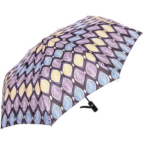 Зонт женский полуавтомат Ultramarine- Маниока, микс 6 цветов, 8 спиц, d-100см, длина в слож виде 28см, голубые цветы_8