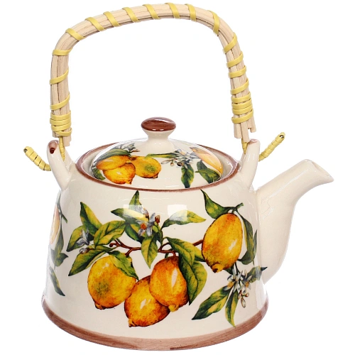 Чайник заварочный керамический 700мл с ситом Лимоны_4