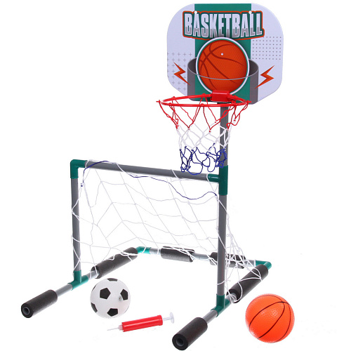 Набор игровой для бассейна 2 в 1 ZG270-261 ворота с кольцом 455570 см,сетка,2 мяча 1216 см,насос_12