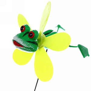 Фигура на спице "Лягушонок" 12*13*60см ветрячок для отпугивания птиц