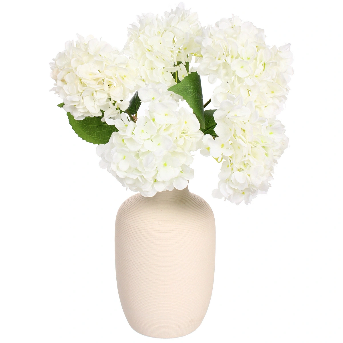 Искусственные цветы "Гортензия"  48см 5 цветков белые