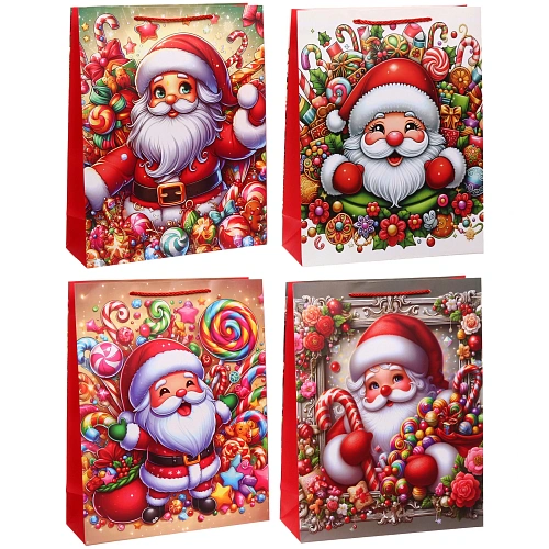 Пакет подарочный "Санта" 31*40*12 см, микс