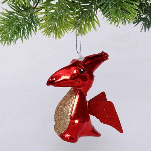 Елочная игрушка "Зимний дракоша" 14,2*4,5*11 см