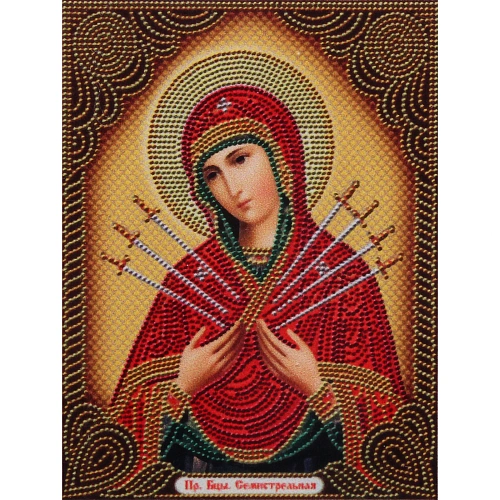 Алмазная мозаика в рулоне 3040см полная выкладка DIAMOND, Богородица Семистрельная_4