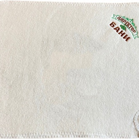 Коврик банный с вышивкой "Директор бани", цвет белый, без упаковки