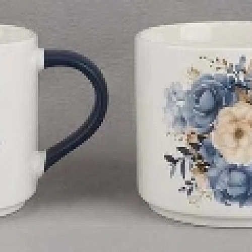 Кружка керамическая 400мл "Цветочная симфония, микс рисунков