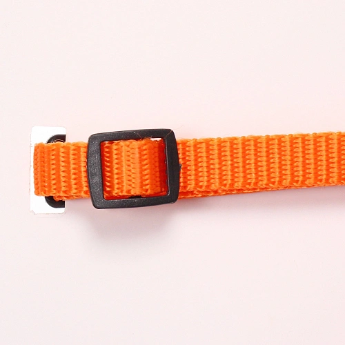 Шлейка с поводком Веселая прогулка 120см цвет оранжевый_4