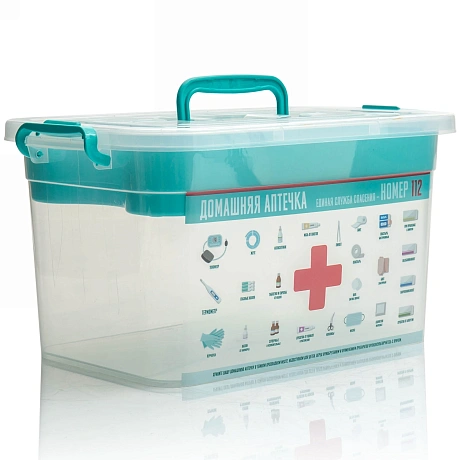 Контейнер для аптечки с вкладышем "ДОМАШНИЙ ДОКТОР", 35,5*23,5*19см, 10л