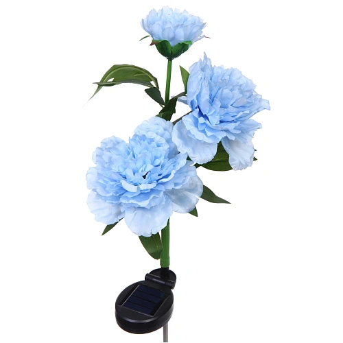 Светильник на солнбатарее (фигура на спице с подсветкой) Великолепная роза 73 см, Голубой (свечение белое)_5