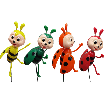 Фигура на спице "Божьи коровки" 7*12*60 см, микс