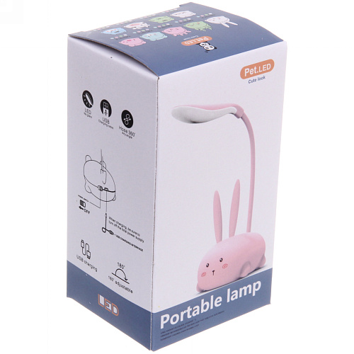 Светильник настольный Marmalade-Мишка LED 28,59,26,8см цвет розовый USB_9