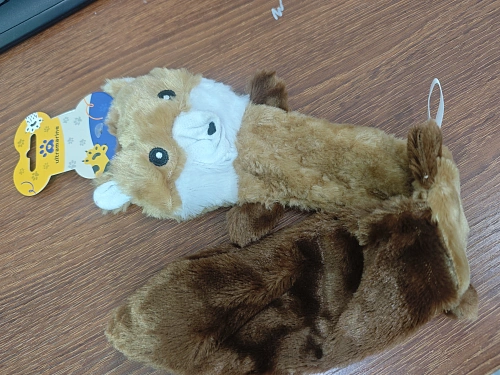 Игрушка для собак "ЗООГРАД", белка, 2 пищалки, 42*9см / 39гр (лейбл)