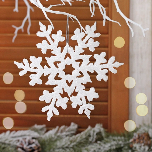 Украшение новогоднее "Бабочка-снежинка" 15 см, Белый
