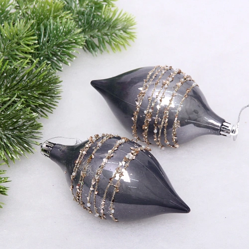 Набор украшений SHINE Star Thread 13,8х6,5 см (2 шт), grey_3