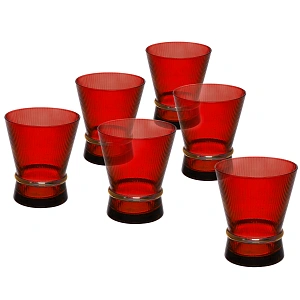 Стакан низкий 300мл "VIVALDI" в наборе 6шт, красный