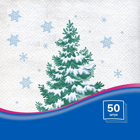 Салфетки бумажные 24*24 Лилия с рисунком Лесная красавица, 1 слой, 50л