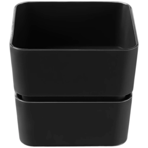 Кашпо для цветов пластиковое 0,45л 9,6*9,6*8,6см "Фиори" Арт Черный стиль