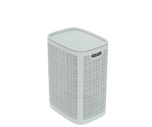 Корзина для белья Лён 75л 43*32,1*60см серый