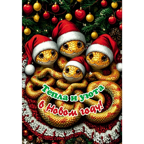Доска разделочная 16*23см "Тепла и уюта в Новом Году!" Символ года Змея