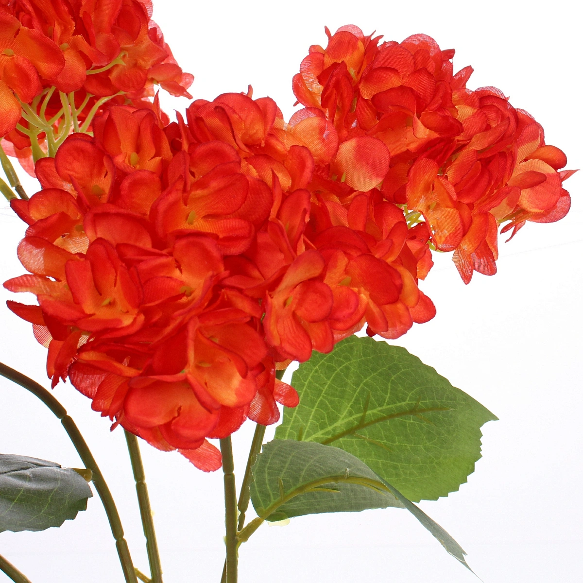 Искусственные цветы "Гортензия"  48см 5 цветков красные