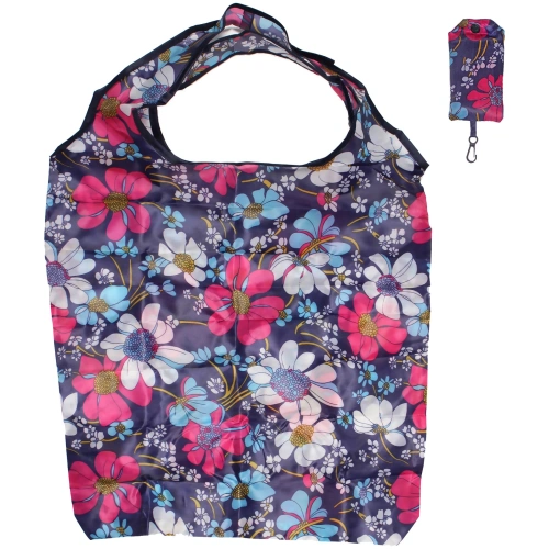 Сумка - шоппер с карабином "ИДЕЯДОМА", принт ромашки, 60*38см/нагрузка до 10кг (инд. пакет истикер)