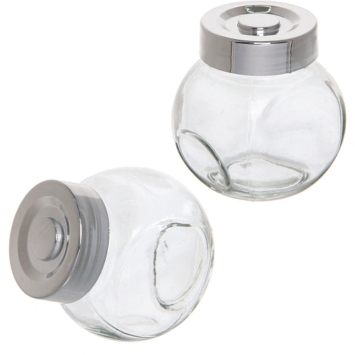 Банка для продуктов стеклянная 50 мл с крышкой, плоская