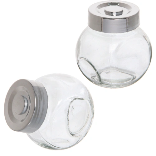 Банка для продуктов стеклянная 50 мл с крышкой, плоская