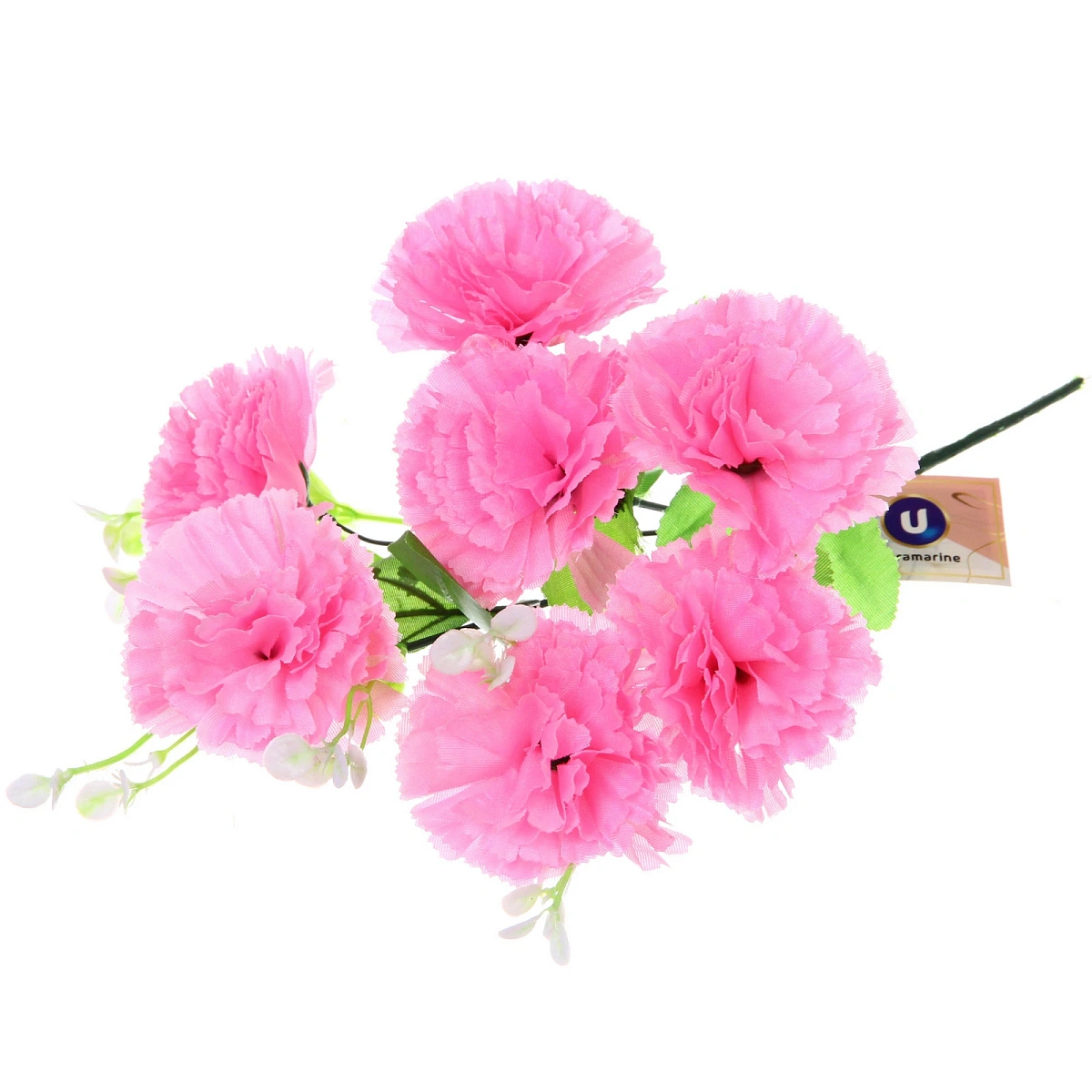 Искусственные цветы "Букет Гвоздик" 34см 7цветков розовые