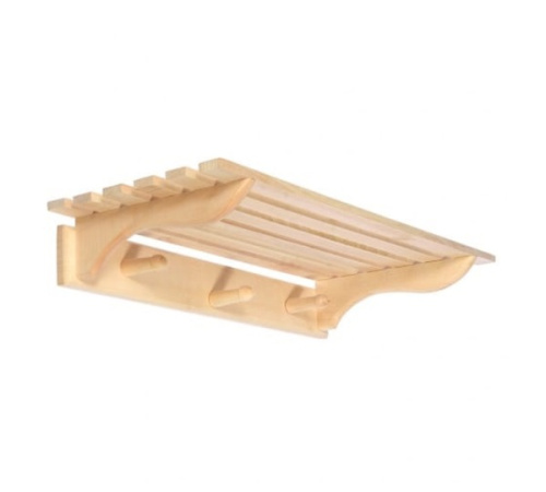 Полка с вешалкой, 3 рожка, 60х28х10 см, липа "Банные штучки"/5