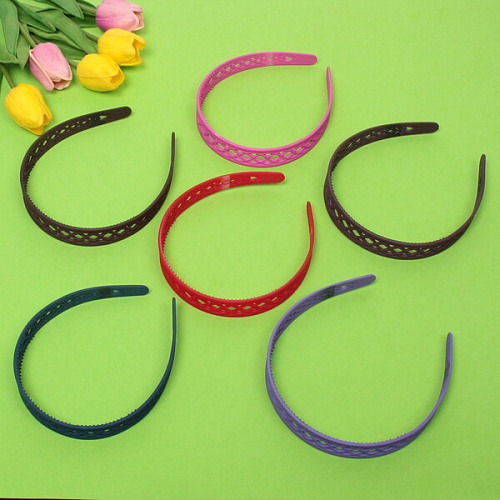 Ободок для волос пластиковый Province - Lily, плетёнка, микс 6 цветов, 2,5 см_9