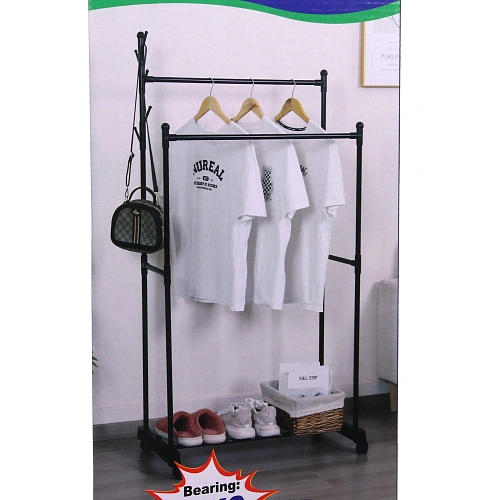 Вешалка гардеробная напольная на колёсах двойная ПЕРФЕКТХАУС, цвет черный, нагрузка до 25 кг, 1524575см_7