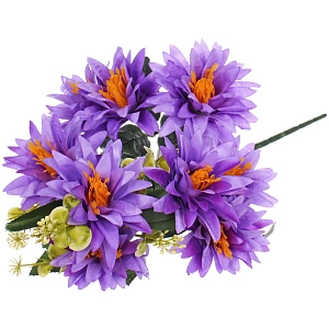 Искусственные цветы "Цветочная мелодия" Астры 50см 9 цветков сиреневые