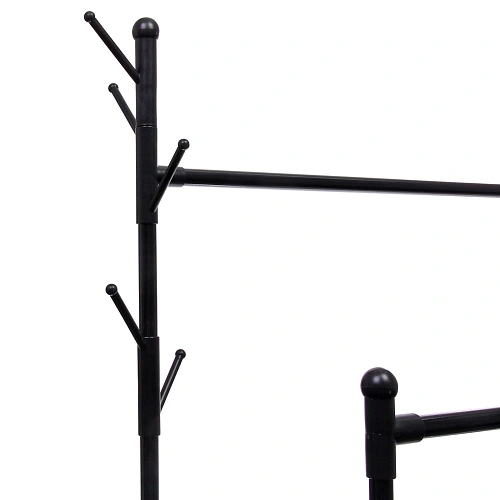 Вешалка гардеробная напольная на колёсах двойная ПЕРФЕКТХАУС, цвет черный, нагрузка до 25 кг, 1524575см_6