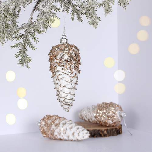 Ёлочные игрушки VERSAILLES "Орион" 14*6 м (набор 3 шт), Шампань