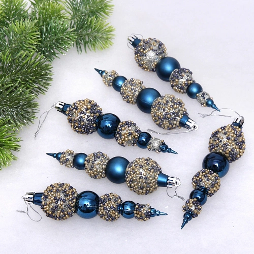 Набор украшений SHINE Fairy tale 14 см (6 шт), night blue_3