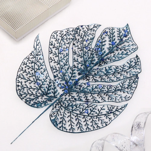 Ветка декоративная "Сказочный папоротник" 40 см, Сапфир