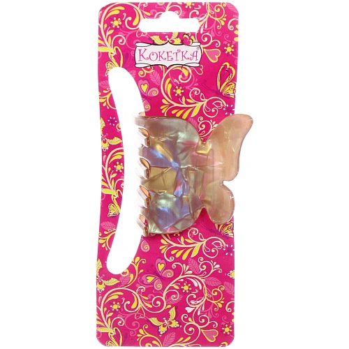 Заколка-краб для волос  ЭЙФОРИЯ ФЛО, пинто, микс 6 цветов, 4,7см (блистер Кокетка)_3