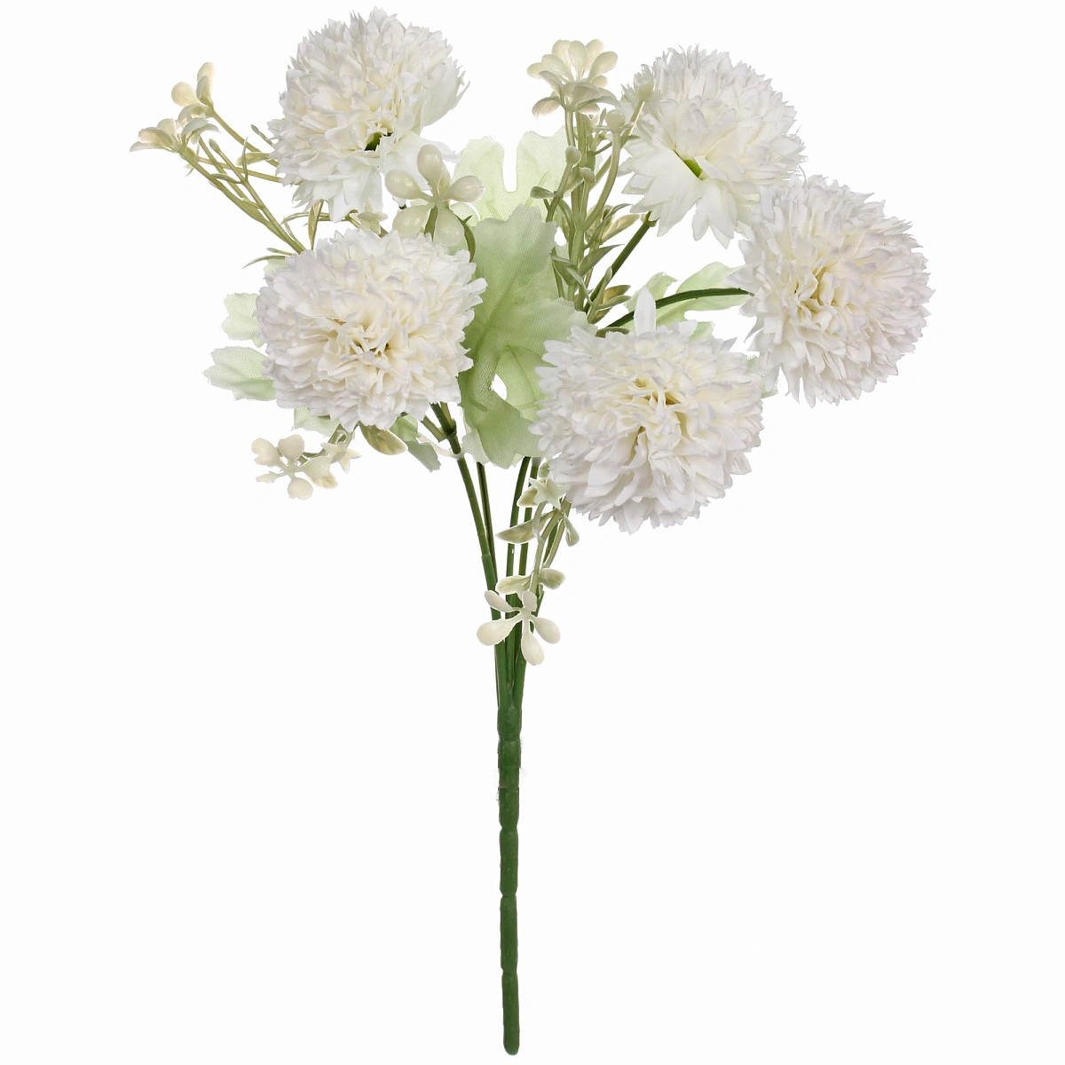 Искусственные цветы "Букет хризантем" 25см 5 цветков белые