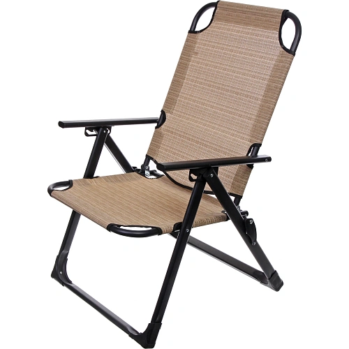 Кресло складное с подлокотниками Люкс, 6264100 см, беж+серый,3 положения_5