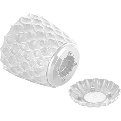 Горшок для цветов пластиковый 2,5л d-17,5см Wave с дренажной сеткой и съемным поддоном, белоснежный жасмин_5