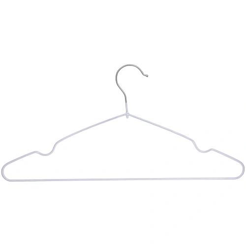 Плечики металлические нескользящие с полимерным покрытием 7шт "ТАРТИТАН", цвет белый, 41см (лейбл Селфи)