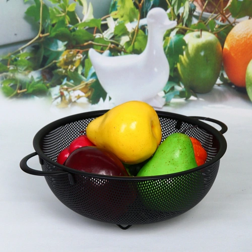 Дуршлаг металлический Black 22см с ручками_4