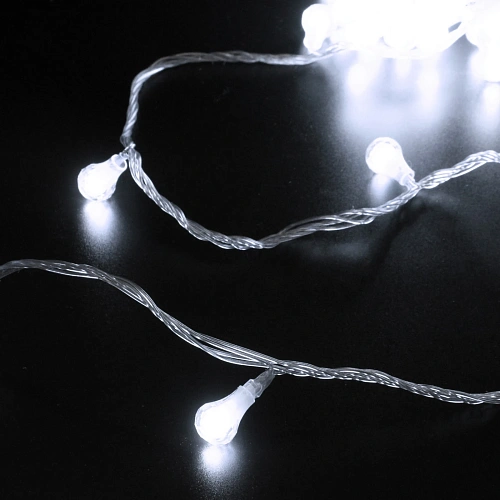 Гирлянда для дома НИТЬ Сияющая капля 10 м 60 ламп LED, прозрпров, 8 реж,IP-20, Белый (возможность соединения)_3