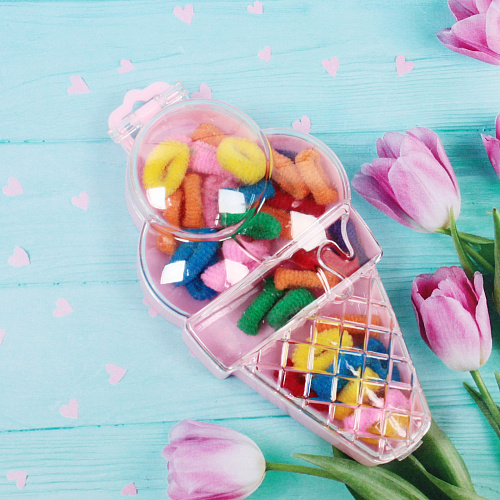 Резинка для волос 35шт Loyal friend - Мороженое, 147см (пакет с подвесом)_7